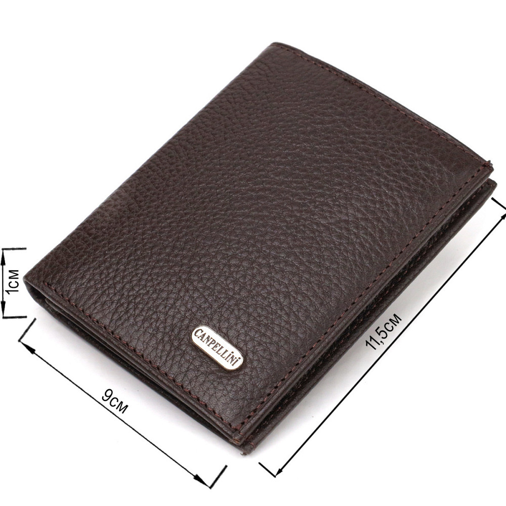 Компактный кошелек для мужчин из натуральной кожи флотар CANPELLINI 21873 Коричневый Киев - изображение 3