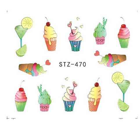 Наклейки для нігтів "Морозиво"STZ-470 Київ