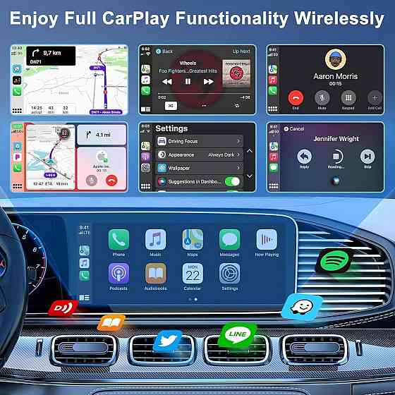 Бездротовий адаптер CarPlay для Apple iOS 12+ для авто 2017-2024р, перетворення провідного Карплей, Bluetooth Wi-Fi Київ