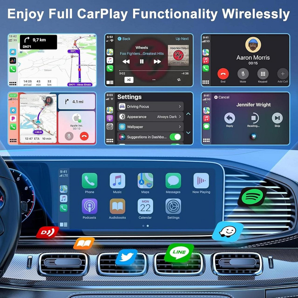 Бездротовий адаптер CarPlay для Apple iOS 12+ для авто 2017-2024р, перетворення провідного Карплей, Bluetooth Wi-Fi Київ - фото 2