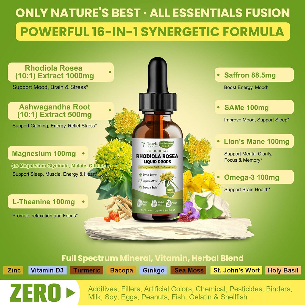 Rhodiola Rosea liquid drops 60ml 30serv Луцьк - фото 3