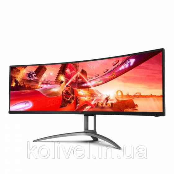 TFT 48.8" AOC AGON AG493QCX, Dual-FHD, VA, 144Гц, вигнутий, HDMIx2, DP, USB-hub, HAS, колонки, чорн. Київ