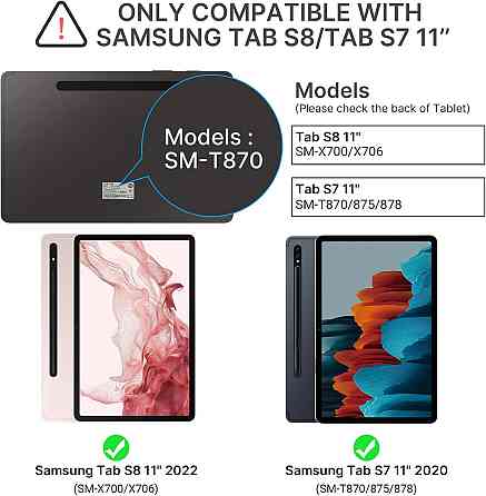 Чехол-книжка с Bluetooth клавиатурой для планшета Samsung Galaxy Tab S8 / S7 11 дюймов Днепр