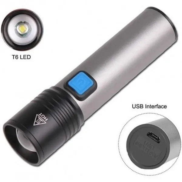 Ліхтарик ручний BL-K31 USB CHARGE акумулятор 18650, 3 режими роботи, ZOOM, ДО 500м 6811 Одеса - фото 4