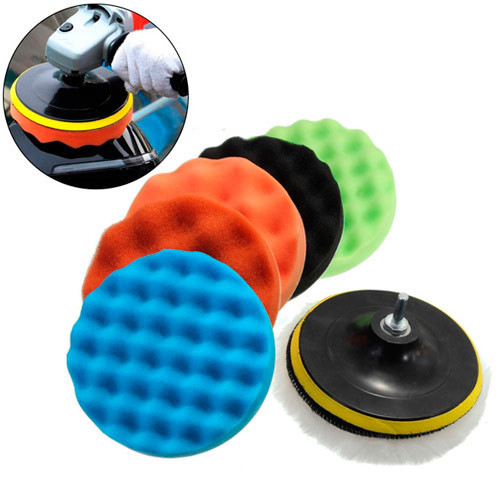 Набір насадок для полірування авто 6шт із шліфувальним диском 15см, полірувальні кола на дриль Київ - фото 1