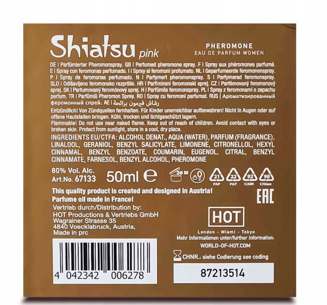 Духи з феромонами жіночі SHIATSU Pheromone Fragrance Women Pink, 50 мл Sex Aura Київ - фото 5