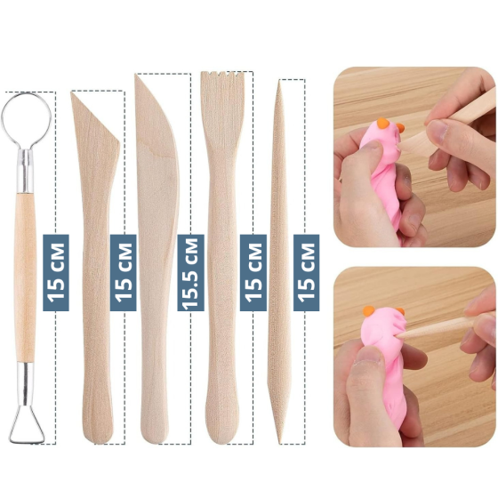 Набір інструментів для ліплення з глини, пластеліну для творчості та гончарства формування, моделювання Кам'янець-Подільський