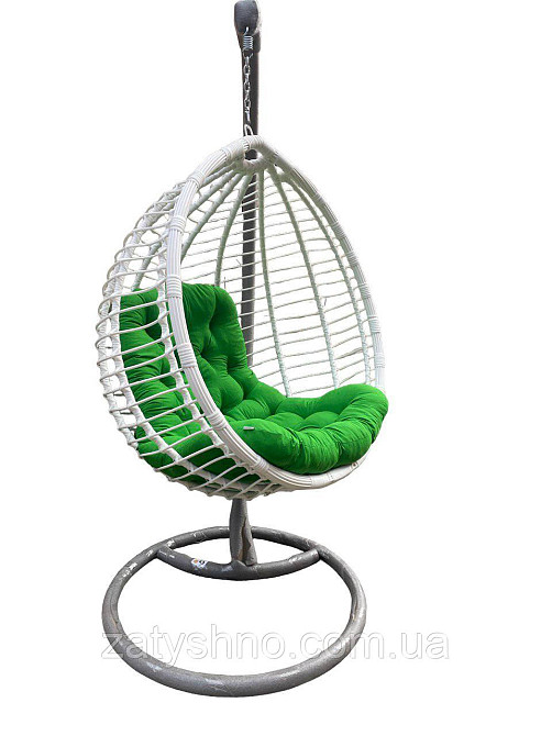 Кокон плетений із зеленою подушкою Київ - фото 4