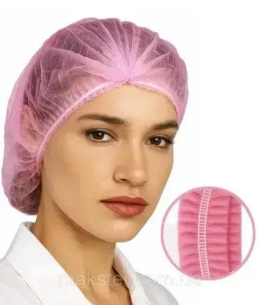 Шапочки медичні CEROS 10 г 21 Блакитні 100 шт./пач. Рожевий Київ