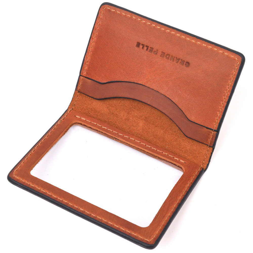 Обложка на автодокументы в винтажной коже Сердце GRANDE PELLE 16704 Светло-коричневая Киев - изображение 3