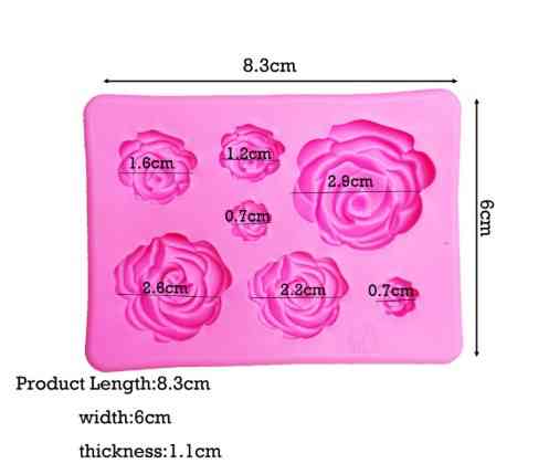 Кондитерский молд Розы 83 на 60 мм розовый Киев