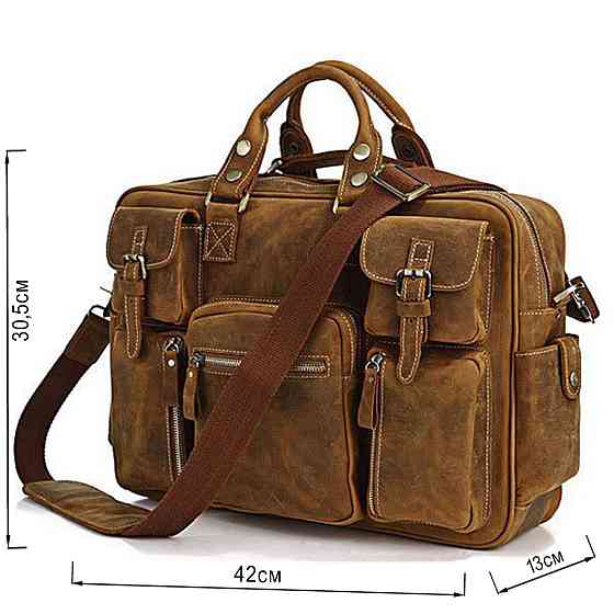 Сумка мужская Vintage 14051 в винтажном стиле Коричневая Киев