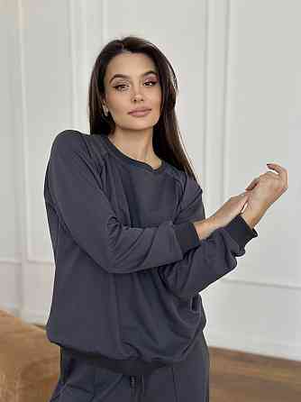 Женский спортивный костюм с широкими штанами Серый XL/XXL Харьков