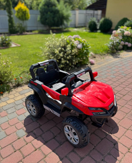 Детский электромобиль ДЖИП БАГГИ двухместный (4 двигателя, пульт, свет, музыка), Красный Киев - изображение 8