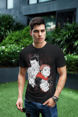 Футболка для мальчика аниме Магическая битва оверсайз (рост от 165 до 180 ) Черний AnimeJ0767m Днепр