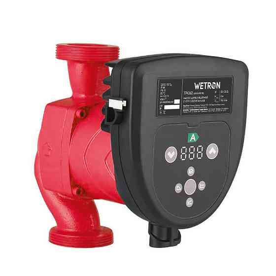 Wetron Насос циркуляционный энергосберегающий 50-130Вт Hmax 8м Qmax 100л/мин Ø1½" 180мм + гайки Київ