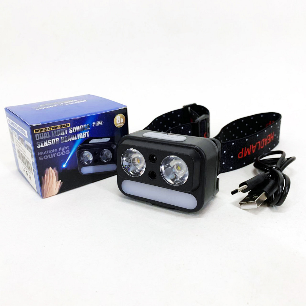 Фонарь налобный мощный 2069-XPG+XPG+5SMD Motion sensor, Фонарик налобник, Фонарь на голову для бега KZ-89 Ивано-Франковск - изображение 7
