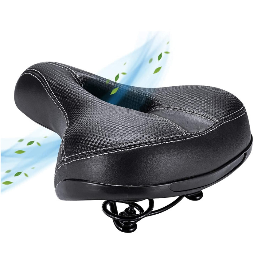 Седло для велосипеда на пружинах мягкое амортизирующее Черное 260*210 мм Бровары - изображение 9