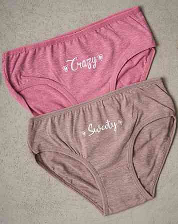 Дитячі трусики на дівчинку, однотонні — з написами (5 шт.) Nicoletta 140487 2-3 Київ