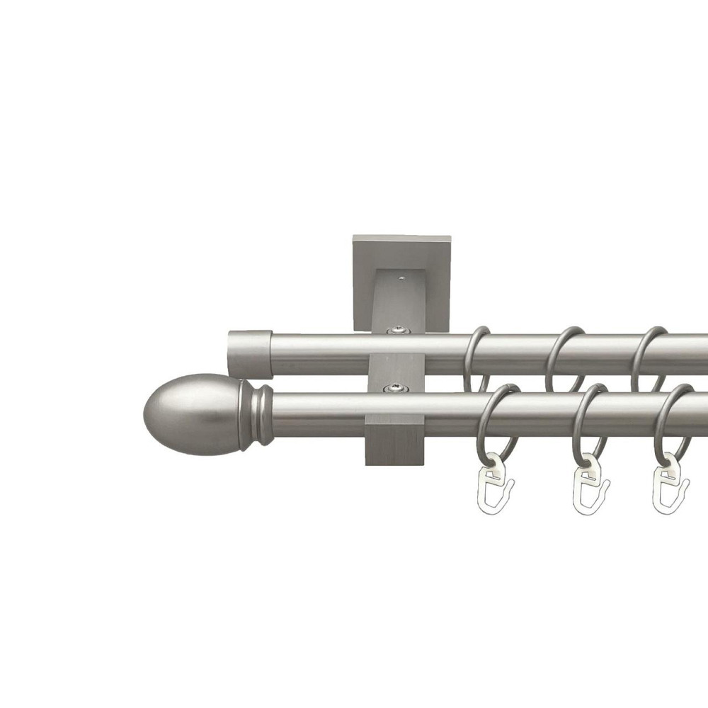 Карниз Orvit Белуно металевий дворядний техно гладка труба кільце металеве Сатин 19\19 мм 200 см (00-00027352) Львів - фото 1