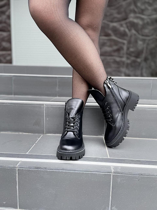 Черевики жіночі GREMMY чорні натуральна шкіра зима висота 13 см (4868) Коломия - фото 6