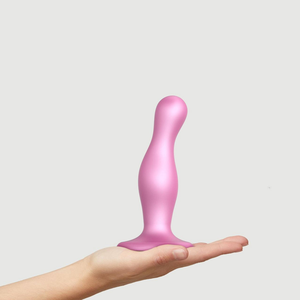 Насадка для страпона Strap-On-Me Dildo Plug Curvy Rose Dragee Metallic M Sex Aura Киев - изображение 1