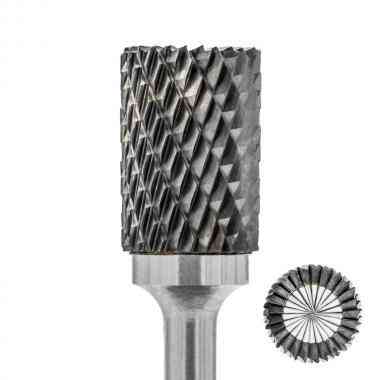 Борфреза тип B циліндр із торцевим зубом 10×6 мм — твердосплавна шарошка по металу для дриля Харків