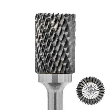 Борфреза тип B циліндр із торцевим зубом 10×6 мм — твердосплавна шарошка по металу для дриля Харків - фото 1