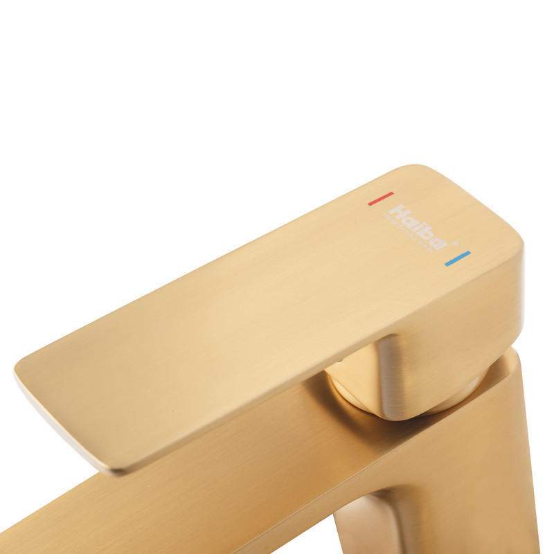 Змішувач для умивальника Haiba Kubus 001 BRUSHED GOLD   ( HB9622 ) 28731 Харків - фото 3