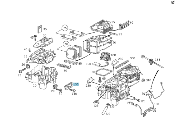 Mercedes-Benz  A2208300085 Блок управління заслінками обігрівача CL C215 S-class short W220 S-class long V220 Одеса