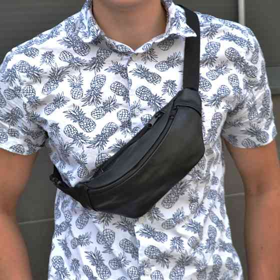 Бананка мужская черная, Чорная мужская бананка, бананка для бега барыжка сумка KZ-92 Ивано-Франковск