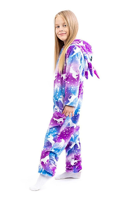 Детская пижамкигуруми детский и подростковый Единорог, фиолетовый, пижама -  комбинезон на молнии домашний топ Киев - изображение 7