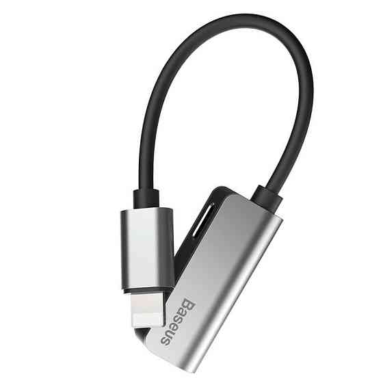 Перехідник Baseus iP Male to iP+iP Female L37 (Сріблястий) Николаев