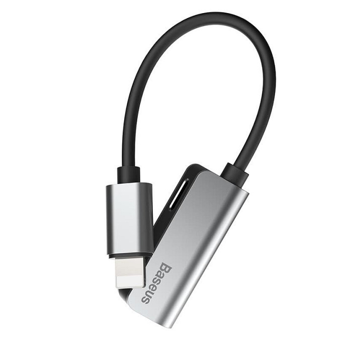 Перехідник Baseus iP Male to iP+iP Female L37 (Сріблястий) Николаев - изображение 3