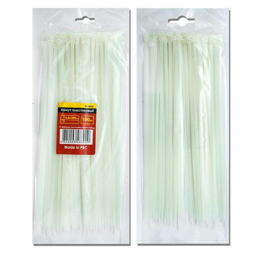 Хомут пластиковый 2,5*100 мм, (100 шт/уп.), белый Мукачево - изображение 1