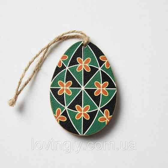 Пасхальный декор крашенка традиционный орнамент фанера 65×45 мм Ирпень