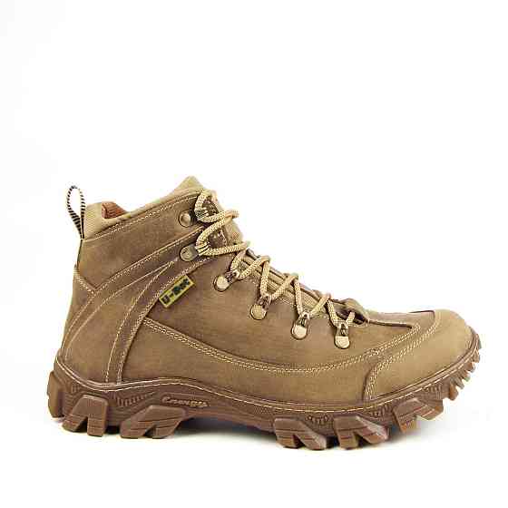 Тактичні чоловічі черевики демісезонні, коричневі, шкіряні, з посиленим носком, підходять для туризму, служби Львів