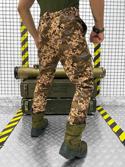 Штаны пиксель на флисе зимние теплые тактические анатомический крой Одесса - изображение 3