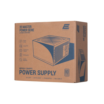 Блок питания 2E MASTER POWER (650W), >80, 80+ White, 120mm, 1xMB 24pin(20+4), 1xCPU 8pin(4+4), 3xMolex, 5xSATA, (2E-MP650-120APFC) Винница - изображение 4