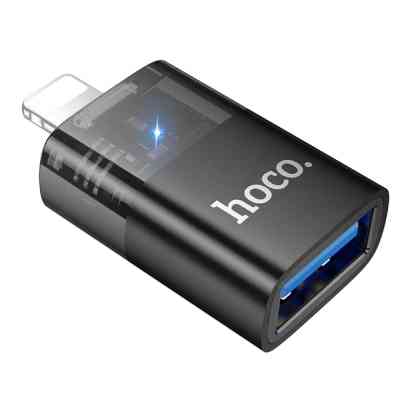 Перехідник OTG USB 3.0 AF to Lightning Black HOCO (6942007647151) Вінниця