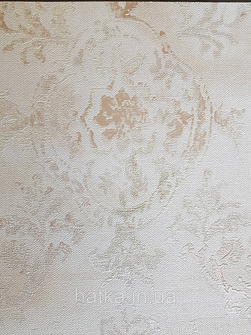 Шпалери вінілові на флізеліні AS creation Garda 1.06Х10.05 класика дамаск вензель срібло бронза на бежевому Київ - фото 3