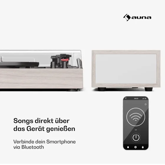 Вініловий програвач аудіосистема в стилі ретро Auna TT-Play 2x10W BT RCA-Out з Німеччини Дніпро