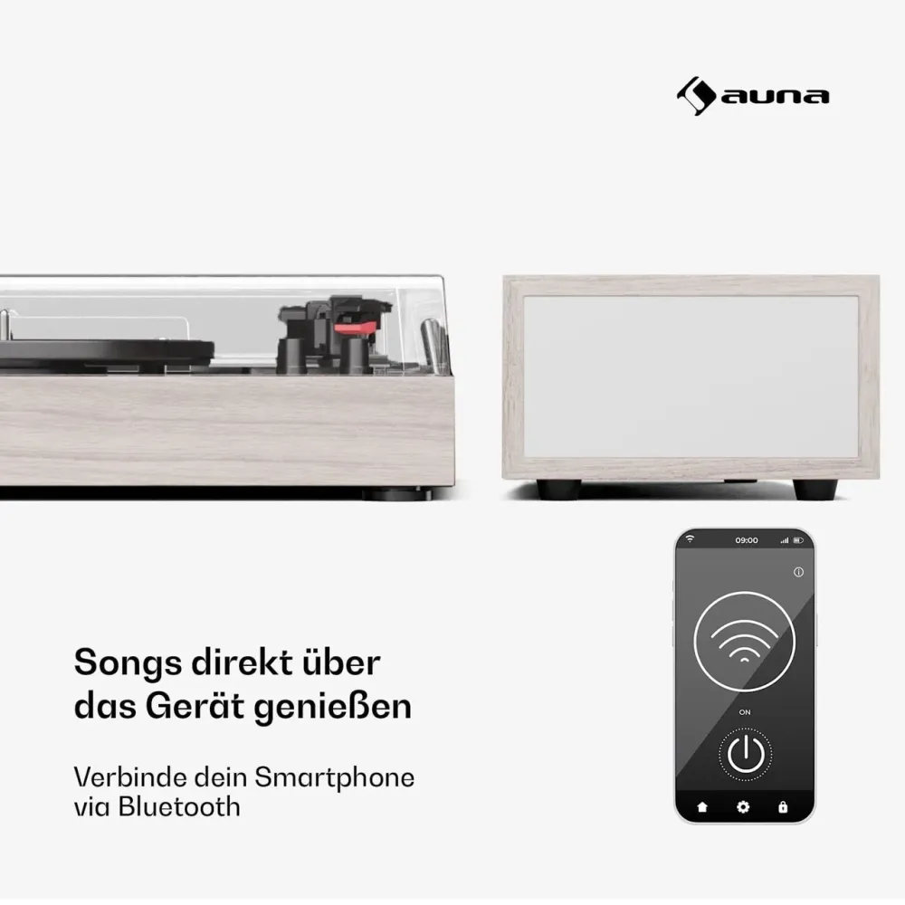 Вініловий програвач аудіосистема в стилі ретро Auna TT-Play 2x10W BT RCA-Out з Німеччини Дніпро - фото 3