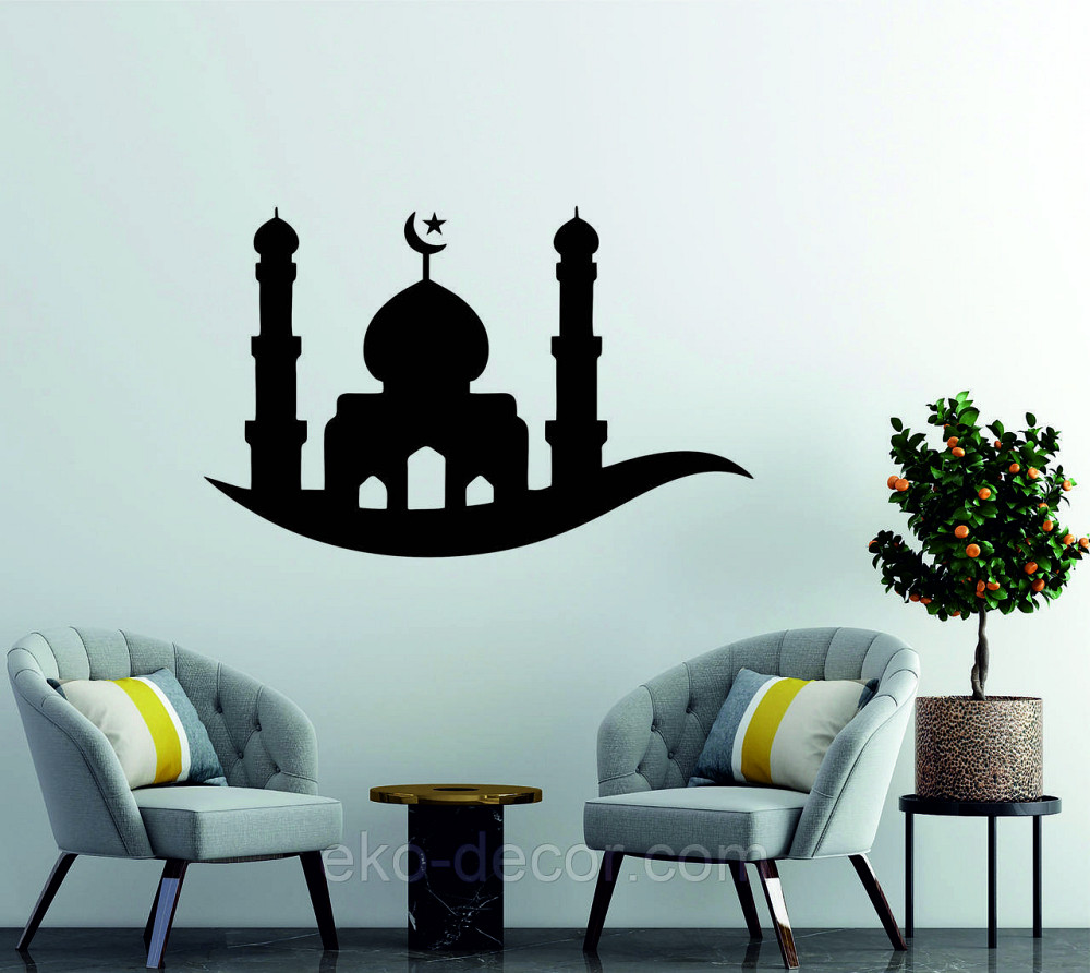 Декоративне настінне Панно «Іслам» Декор на стіну 90*58 см, Чорний Київ - фото 1