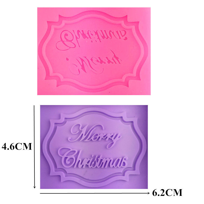 Молд силиконовый новогодний Merry Christmas 62 на 46 мм розовый Киев - изображение 2