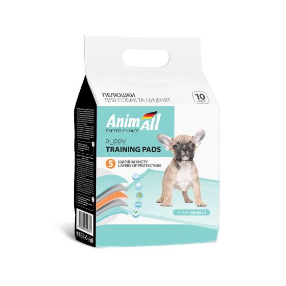 Пеленки AnimAll Puppy Training Pads для собак и щенков, 60×45 см, 10 штук Киев