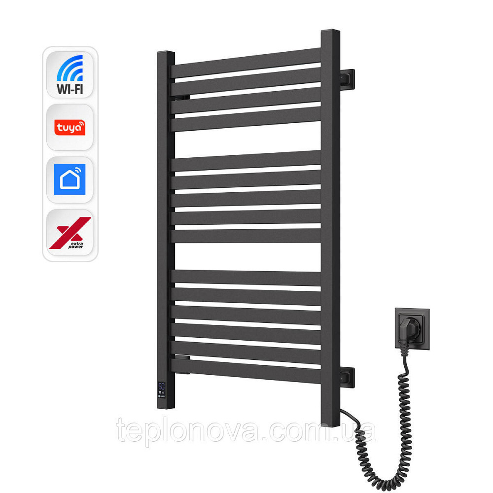 Електрична сушарка для рушників NAVIN Авангард X 480х800 Sensor з WI-FI правобічна, чорний муар Чернівці - фото 3