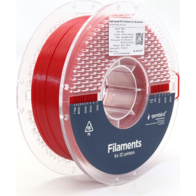 Пластик для 3D-принтера Gembird PETG High Speed, 1.75 мм, 1 кг, red (3DP-PETG1.75HY-01-R) Винница - изображение 1