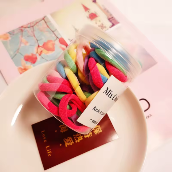 Резинки для волосся 50 шт набір різнокольорових гумок безшовних для хвостиків і кос для густих і кучерявого волосся Кам'янець-Подільський