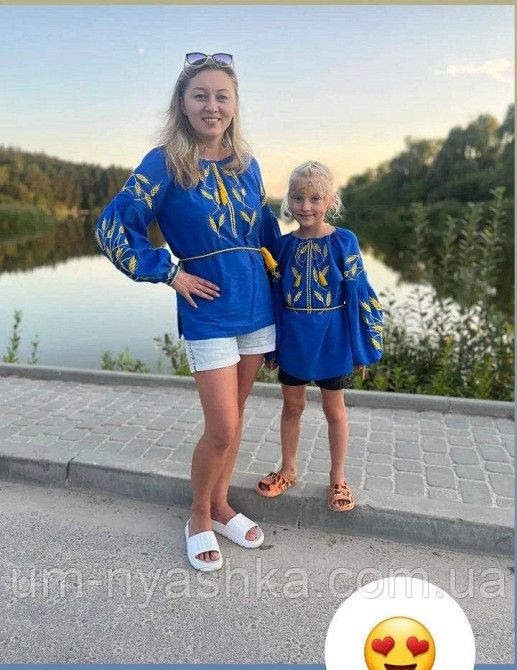 Жіноча вишиванка на домотканному полотні Колоски Кривий Ріг - фото 3